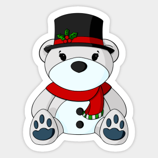 Snowman Teddy Bear Sticker